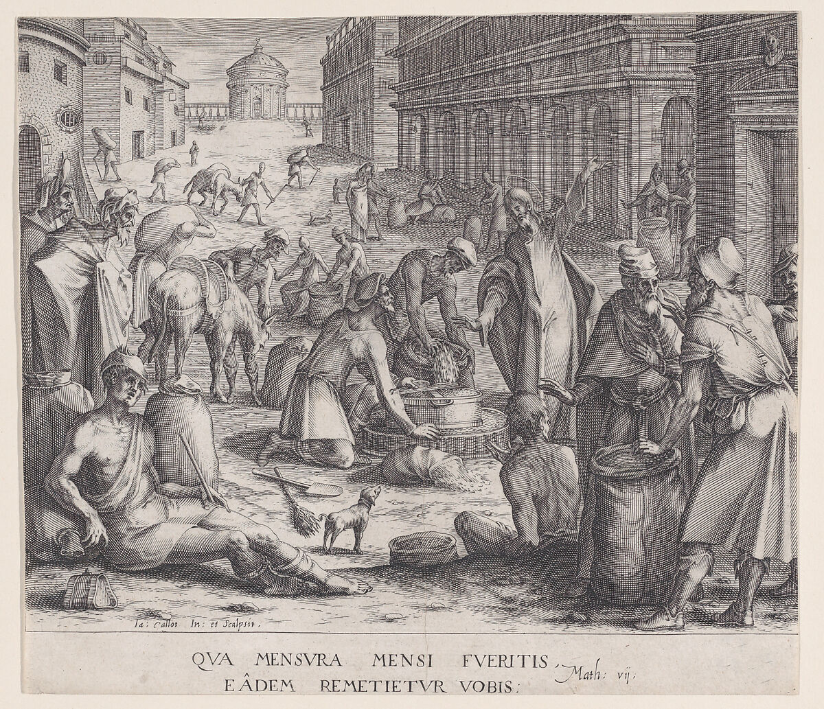 Les Mesureurs de Grains (The Grain Measurers), Jacques Callot (French, Nancy 1592–1635 Nancy), Engraving 