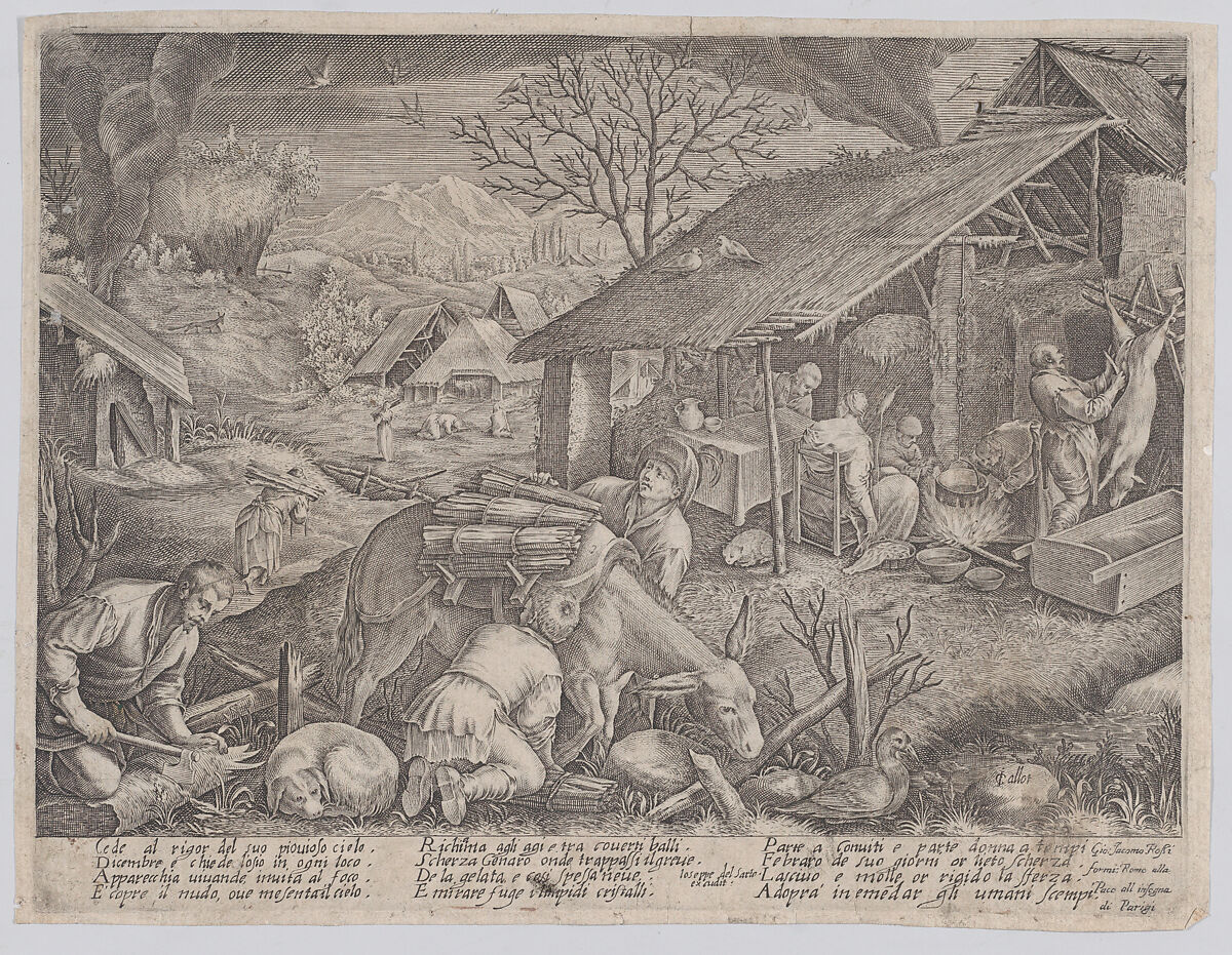 L'Hiver (Winter), Jacques Callot (French, Nancy 1592–1635 Nancy), Engraving 