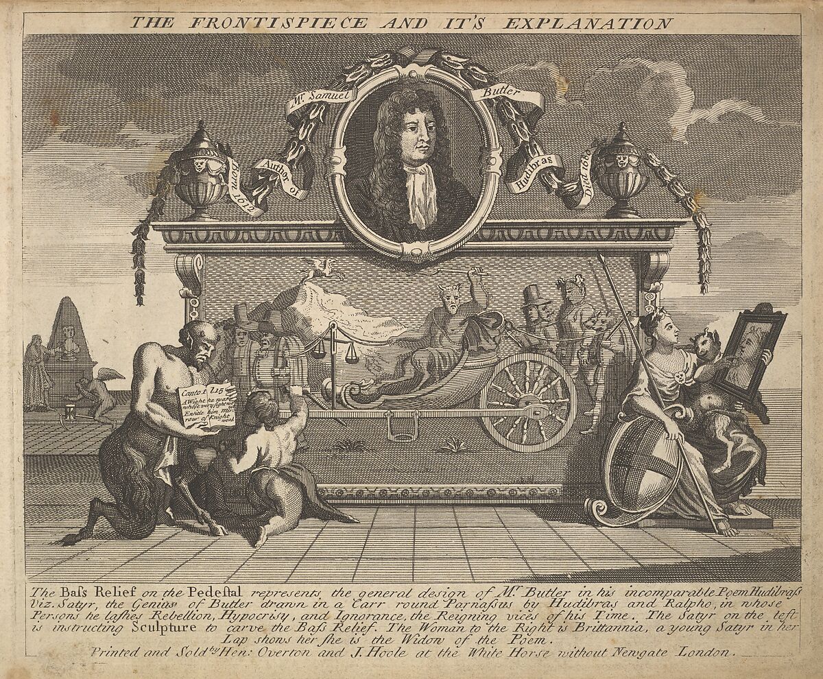 The Frontispiece and Its Explanation (Plate 1: Illustrations to Samuel Butler's Hudibras), After William Hogarth (British, London 1697–1764 London), Etching and engraving 