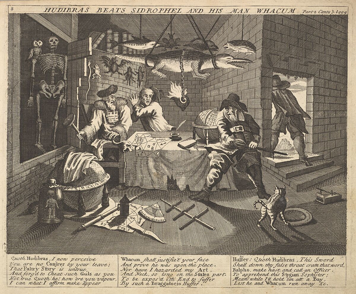 Hudibras Beats Sidrophel and His Man Wacum (Plate 8: Illustrations to Samuel Butler's Hudibras), After William Hogarth (British, London 1697–1764 London), Etching and engraving 