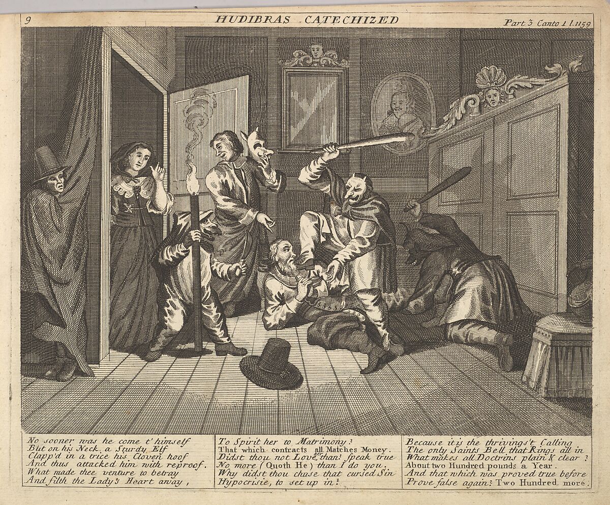 Hudibras Catechized (Plate 9: Illustrations to Samuel Butler's Hudibras), After William Hogarth (British, London 1697–1764 London), Etching and engraving 