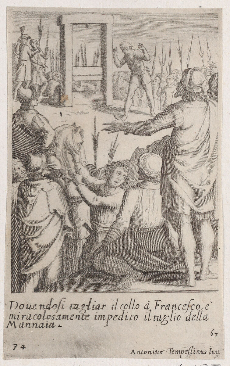 Francesco, from Scelta d'Alcuni Miracoli e Grazie della Santissima Nunziata di Firenze (Selection of Some Miracles and Graces that Occurred in the Church of the Annunziata in Florence), Jacques Callot (French, Nancy 1592–1635 Nancy), Engraving; second state of two (Lieure) 