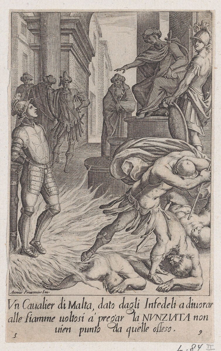 The Cavalier of Malta, from Scelta d'Alcuni Miracoli e Grazie della Santissima Nunziata di Firenze (Selection of Some Miracles and Graces that Occurred in the Church of the Annunziata in Florence), Jacques Callot (French, Nancy 1592–1635 Nancy), Engraving; second state of two (Lieure) 