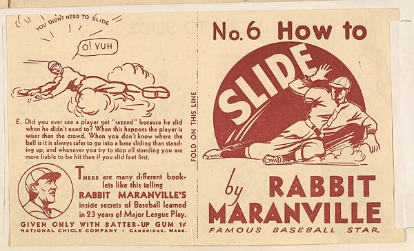 No. 6, How to Slide, National Chicle Gum Company, Cambridge, Massachusetts, Commercial Lithograph 