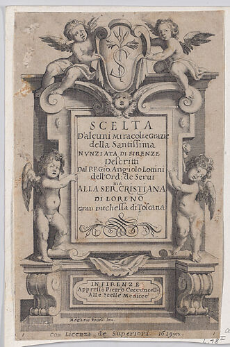 Frontispiece, from Scelta d'Alcuni Miracoli e Grazie della Santissima Nunziata di Firenze (Selection of Some Miracles and Graces that Occurred in the Church of the Annunziata in Florence)