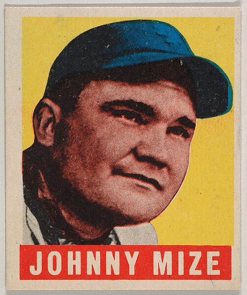 Johnny Mize, from the All-Star Baseball series (R401-1), issued by Leaf Gum Company, Leaf Gum, Co., Chicago, Illinois, Commercial chromolithograph 