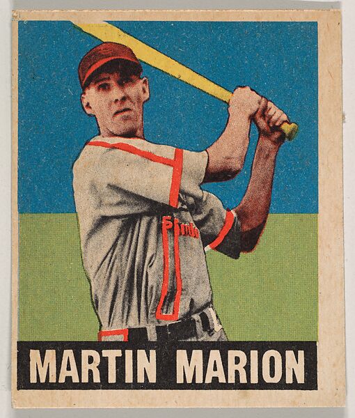Martin Marion, from the All-Star Baseball series (R401-1), issued by Leaf Gum Company, Leaf Gum, Co., Chicago, Illinois, Commercial chromolithograph 