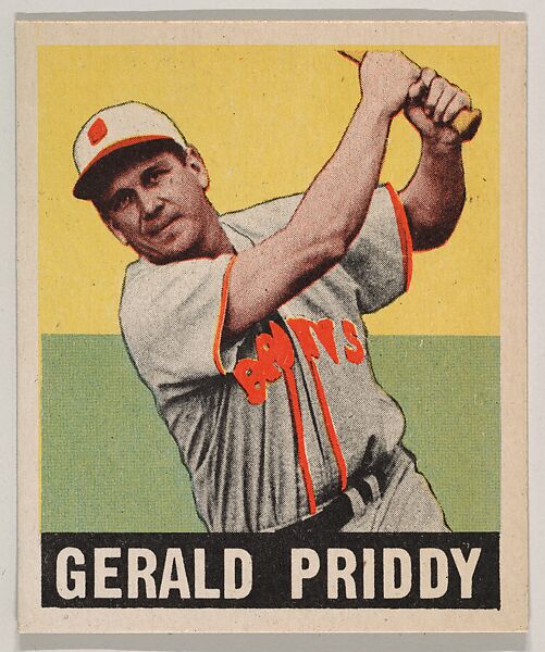 Gerald Priddy, from the All-Star Baseball series (R401-1), issued by Leaf Gum Company, Leaf Gum, Co., Chicago, Illinois, Commercial chromolithograph 
