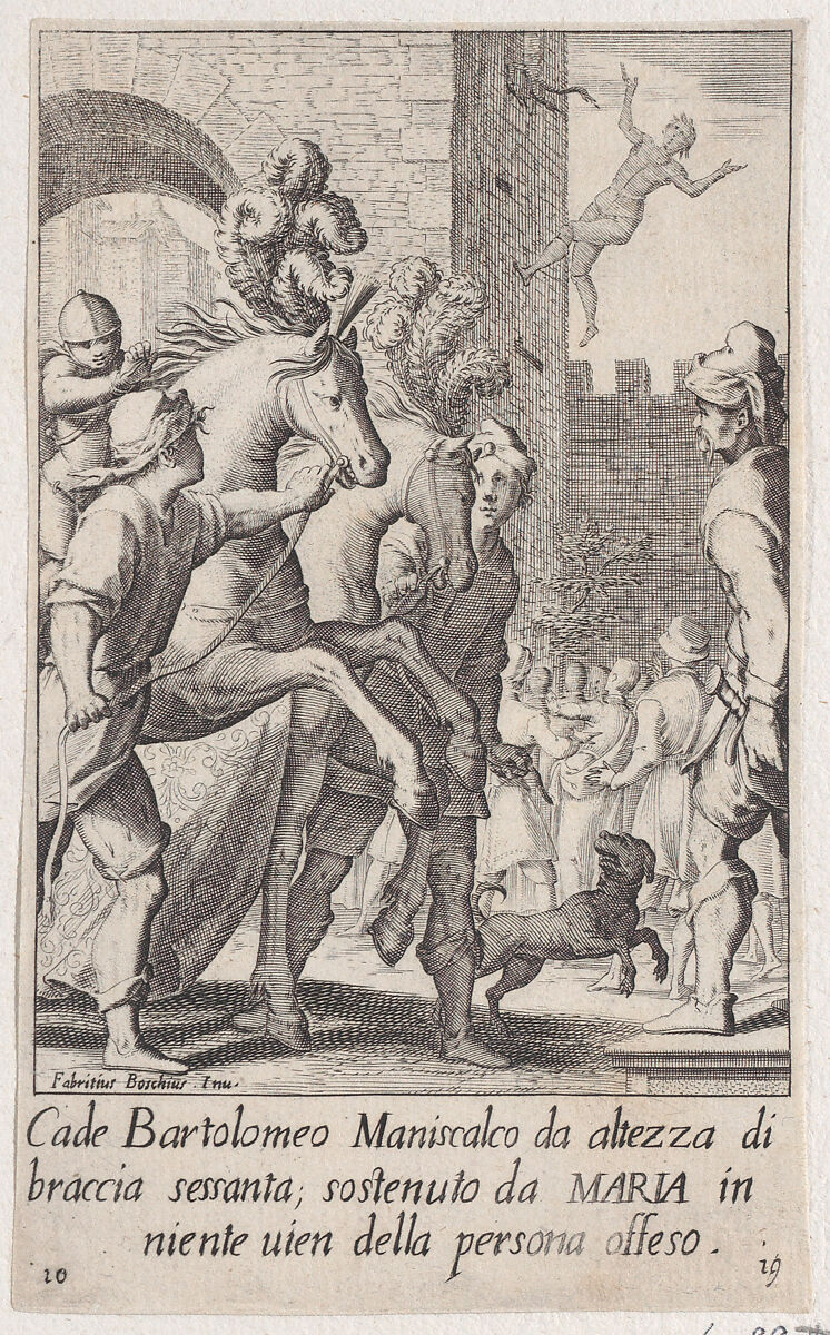 Bartolomeo, Blacksmith-Ferrier, from Scelta d'Alcuni Miracoli e Grazie della Santissima Nunziata di Firenze (Selection of Some Miracles and Graces that Occurred in the Church of the Annunziata in Florence), Jacques Callot (French, Nancy 1592–1635 Nancy), Engraving; second state of two (Lieure) 
