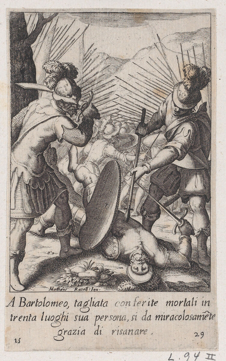 Bartolomeo, from Scelta d'Alcuni Miracoli e Grazie della Santissima Nunziata di Firenze (Selection of Some Miracles and Graces that Occurred in the Church of the Annunziata in Florence), Jacques Callot (French, Nancy 1592–1635 Nancy), Engraving; second state of two (Lieure) 