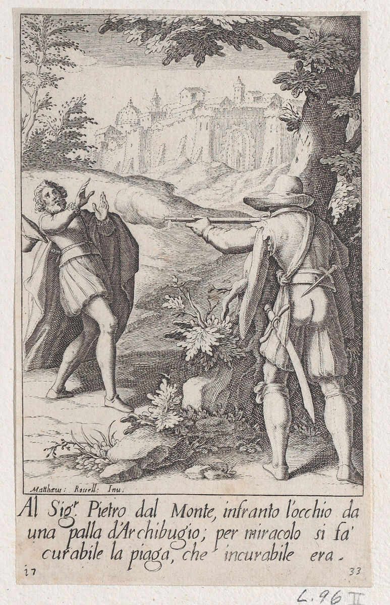 Pietro dal Monte, from Scelta d'Alcuni Miracoli e Grazie della Santissima Nunziata di Firenze (Selection of Some Miracles and Graces that Occurred in the Church of the Annunziata in Florence), Jacques Callot (French, Nancy 1592–1635 Nancy), Engraving; second state of two (Lieure) 