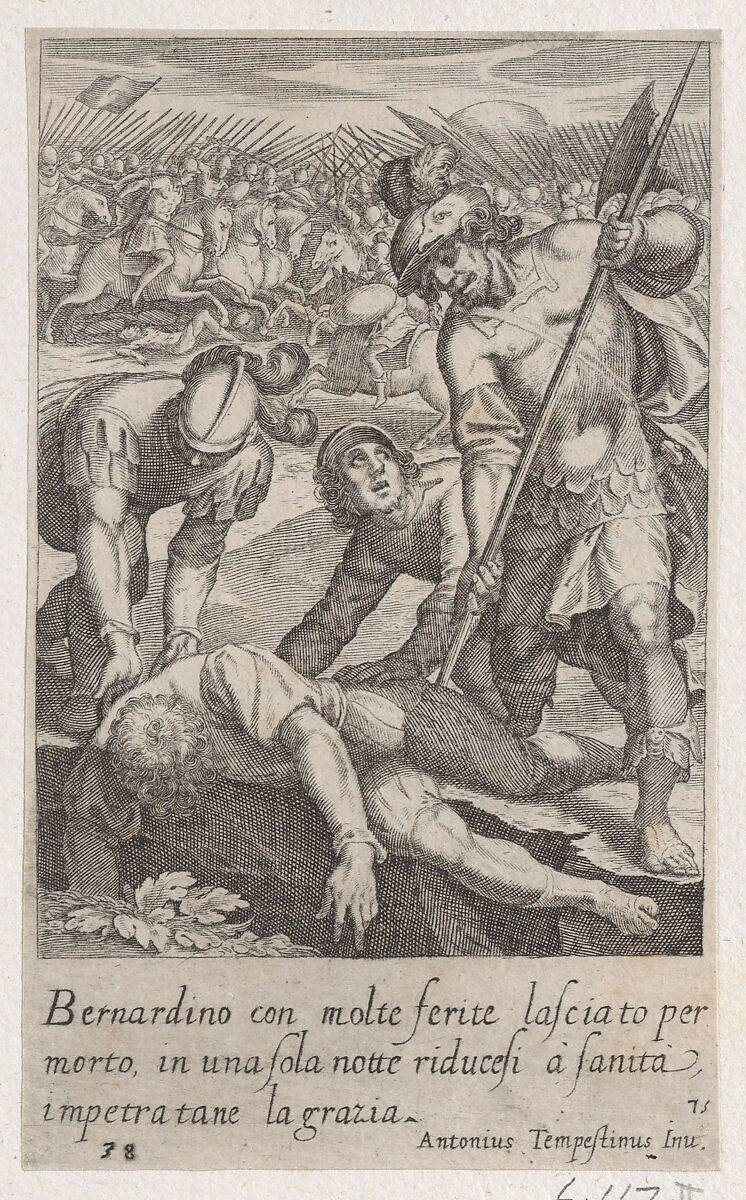Bernardino, from Scelta d'Alcuni Miracoli e Grazie della Santissima Nunziata di Firenze (Selection of Some Miracles and Graces that Occurred in the Church of the Annunziata in Florence), Jacques Callot (French, Nancy 1592–1635 Nancy), Engraving; second state of two (Lieure) 