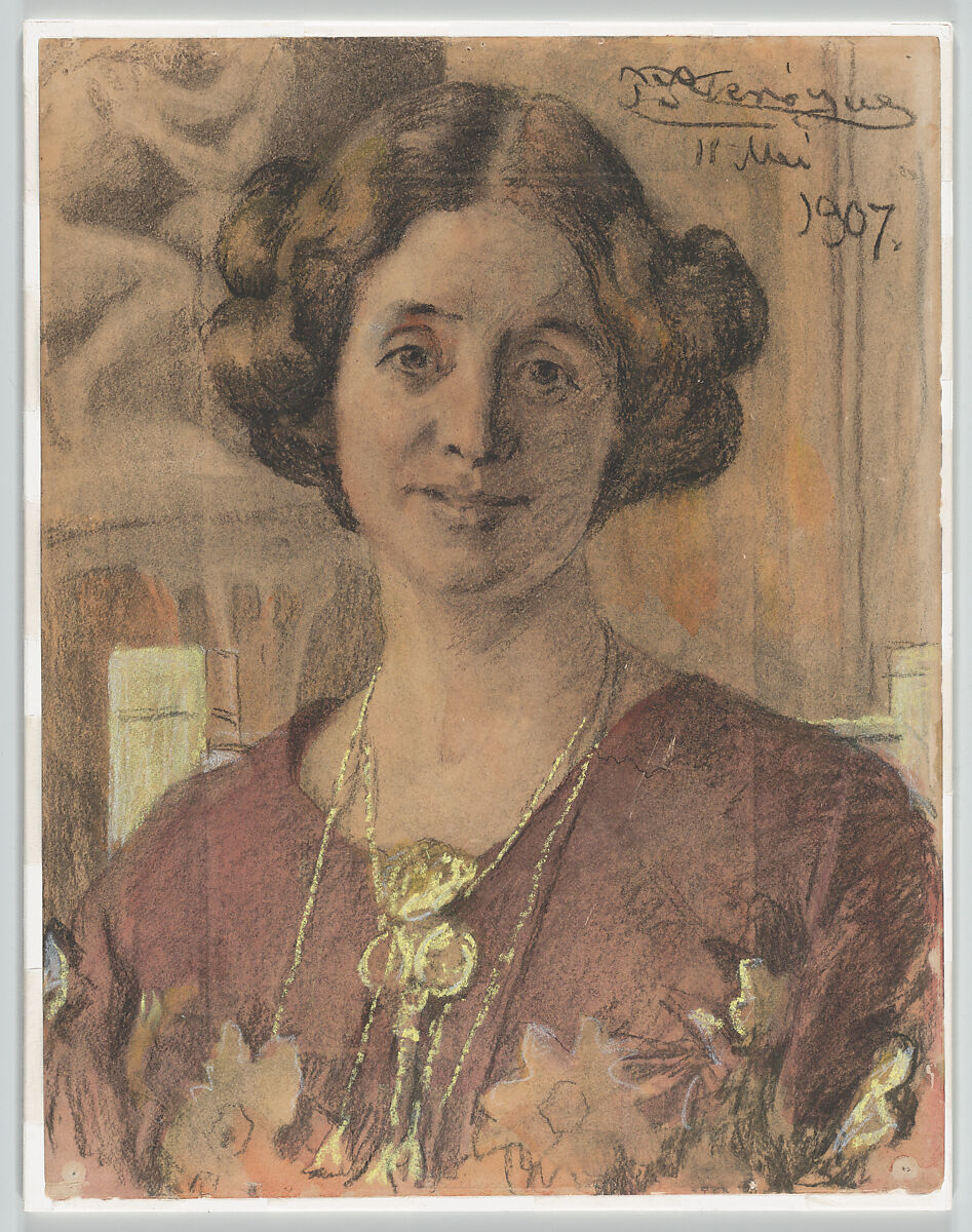 Portrait of a Woman (probably Anna Vilhelmine Johanne Dorthea Halberg, married Bjørner, later Larsen), Peder Severin Krøyer (Danish, Stavanger 1851–1909 Skagen), Pastel, watercolor