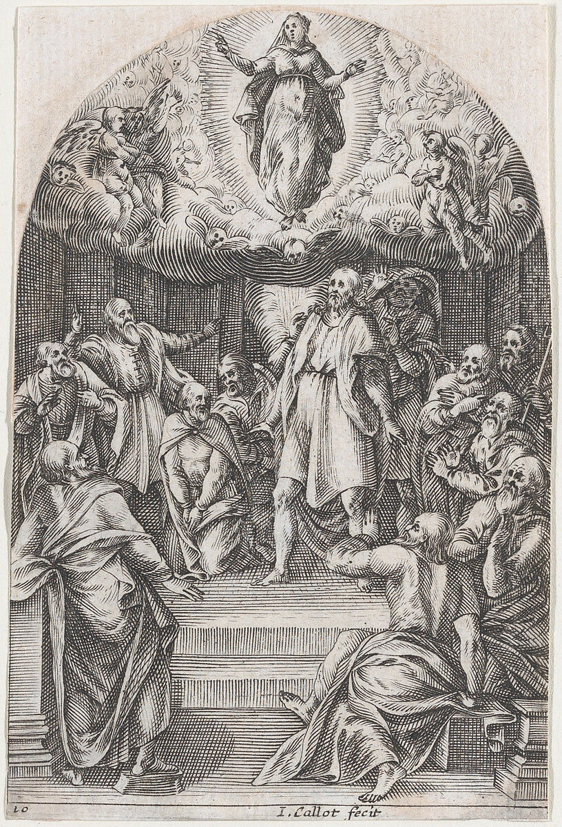 The Assumption, plate 10 from "Les Tableaux de Rome, Les Eglises Jubilaires" (The Paintings of Rome, The Churches Jubilee), Jacques Callot (French, Nancy 1592–1635 Nancy), Engraving; second state of three (Lieure) 