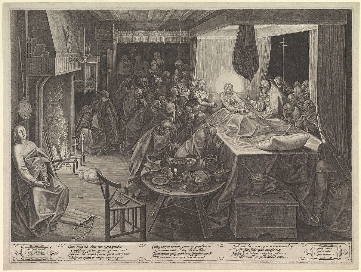 The Death of the Virgin, Philips Galle (Netherlandish, Haarlem 1537–1612 Antwerp), Engraving; second state of two 