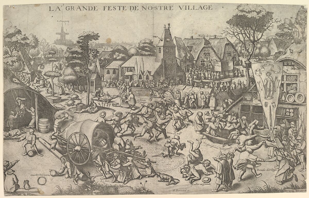 The Kermis of Saint George, Johannes van Doetecum I (Netherlandish, 1528/32–1605), Etching and engraving; fourth state of four 