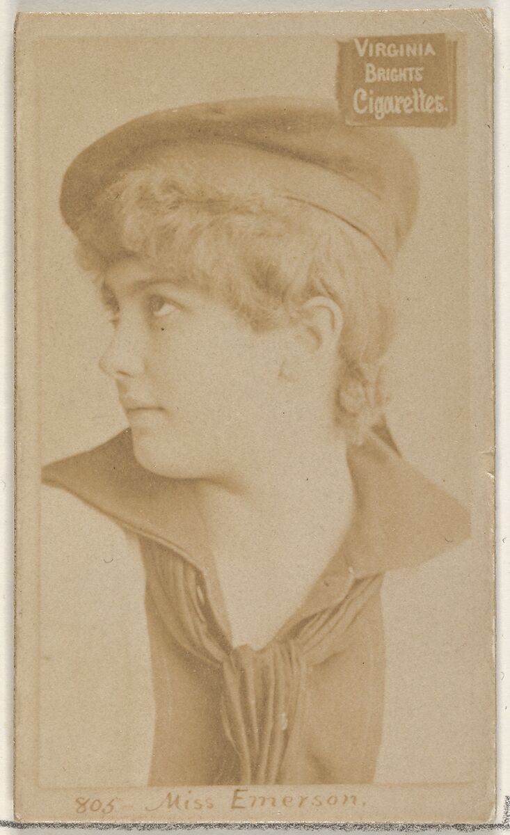 Card 805, Miss Emerson, from the Actors and Actresses series (N45, Type 2) for Virginia Brights Cigarettes, Issued by Allen &amp; Ginter (American, Richmond, Virginia), Albumen photograph 