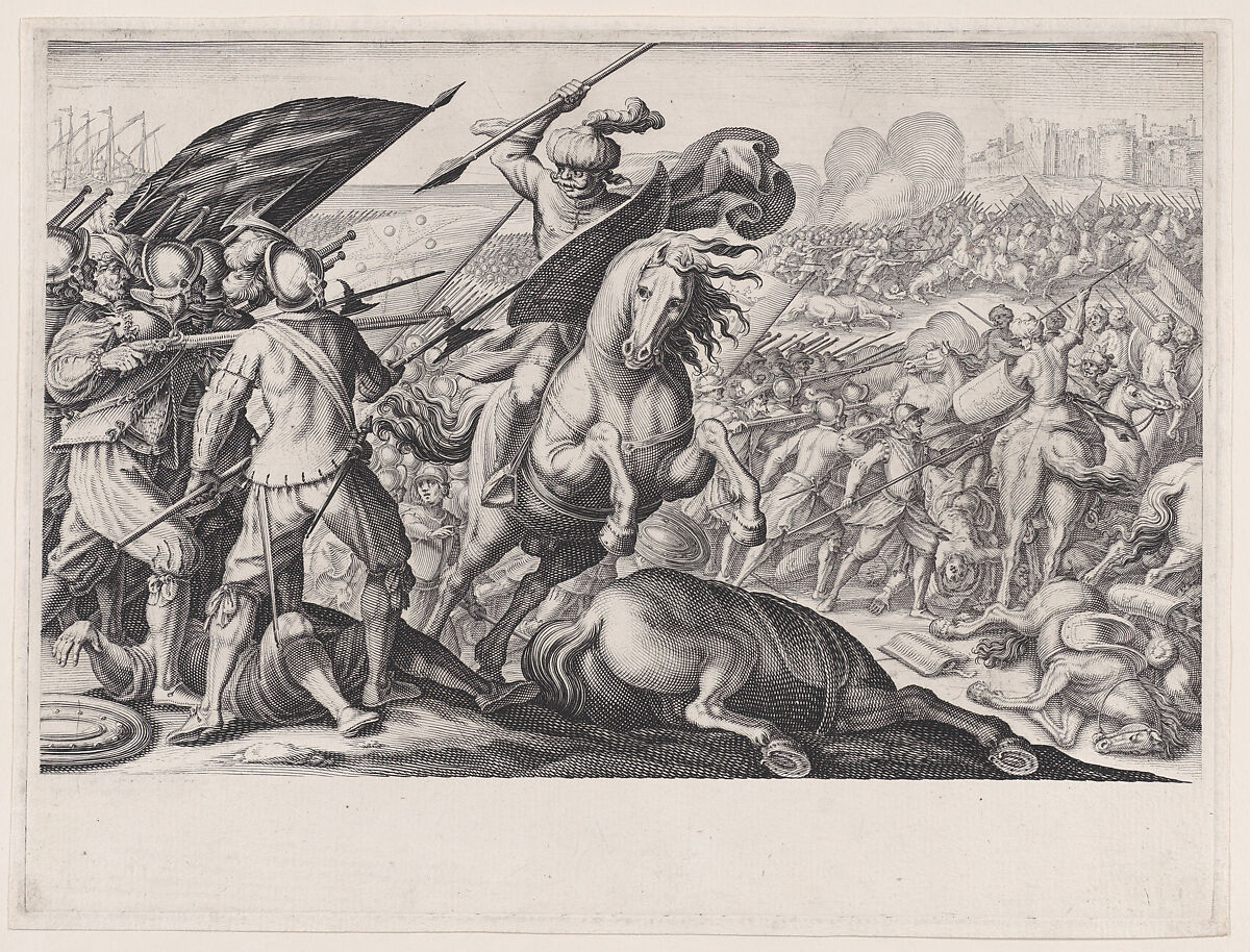 Défaite de la Cavalerie Turque (Defeat of the Turkish Cavalry), from "La Vie de Ferdinand Ier de Médicis série appelée aussi Les Batailles des Médicis" (The Life of Ferdinand I de'Medici also called The Medici Battles), Jacques Callot (French, Nancy 1592–1635 Nancy), Engraving; first state of two (Lieure) 