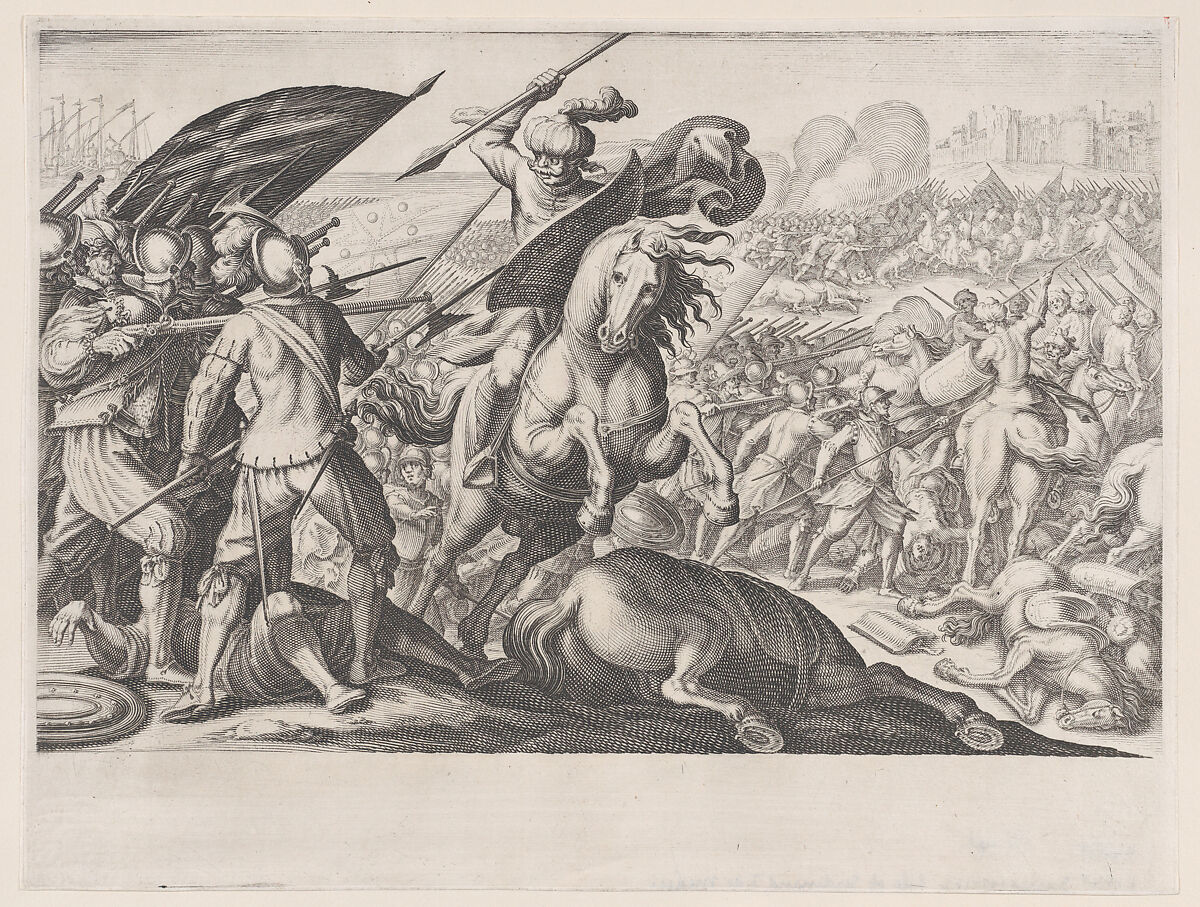 Défaite de la Cavalerie Turque (Defeat of the Turkish Cavalry), from La Vie de Ferdinand Ier de Médicis série appelée aussi Les Batailles des Médicis (The Life of Ferdinand I de'Medici also called The Medici Battles), Jacques Callot (French, Nancy 1592–1635 Nancy), Engraving; first state of two (Lieure) 