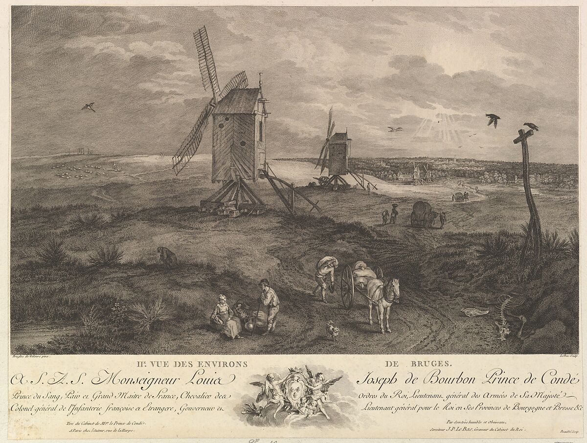 Second View of the Surroundings of Bruges (IIe. Vue des environs de Bruges), Jacques Philippe Le Bas (French, Paris 1707–1783 Paris), Etching and engraving 