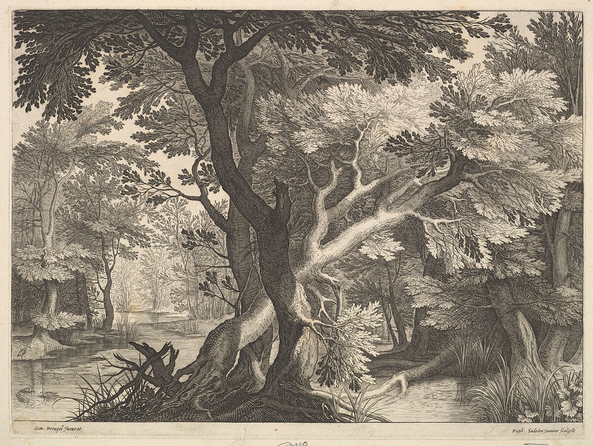 Wooded landscape, Raphael Sadeler II (Flemish, Antwerp 1584–1632 Munich), Engraving 