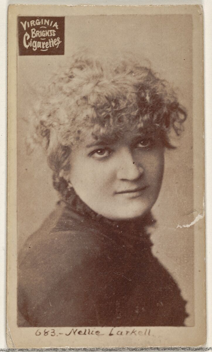 Card 683, Nellie Larkell, from the Actors and Actresses series (N45, Type 2) for Virginia Brights Cigarettes, Issued by Allen &amp; Ginter (American, Richmond, Virginia), Albumen photograph 