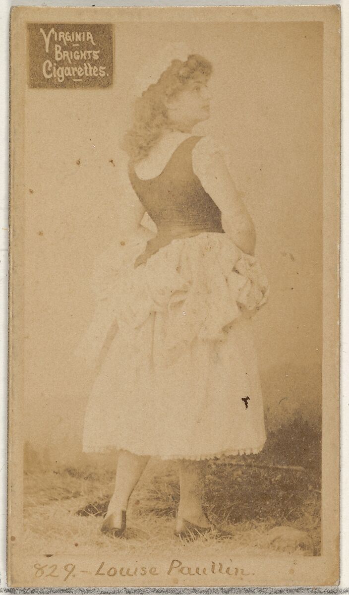 Card 829, Louise Paullin, from the Actors and Actresses series (N45, Type 2) for Virginia Brights Cigarettes, Issued by Allen &amp; Ginter (American, Richmond, Virginia), Albumen photograph 