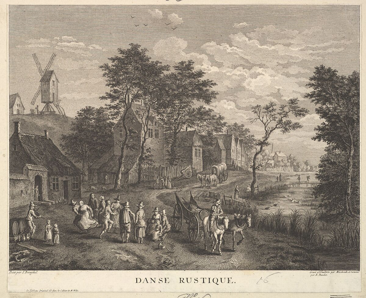 Rustic Dance (Danse Rustique), Robert Daudet (French, Lyon 1737–1824 Paris), Etching and engraving 
