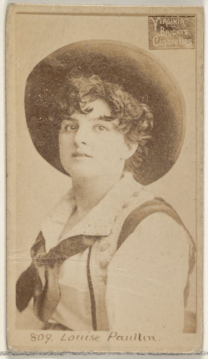 Card 809, Louise Paullin, from the Actors and Actresses series (N45, Type 2) for Virginia Brights Cigarettes, Issued by Allen &amp; Ginter (American, Richmond, Virginia), Albumen photograph 