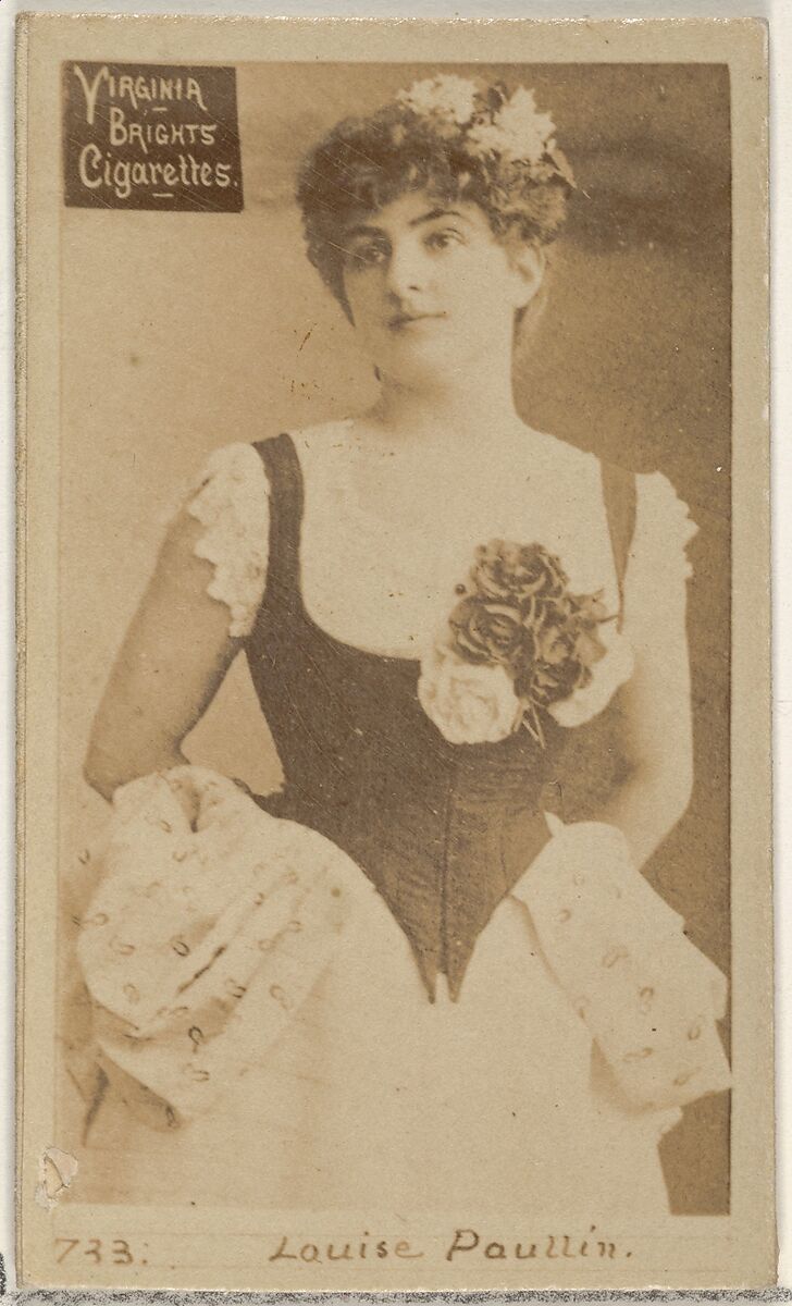Card 733, Louise Paullin, from the Actors and Actresses series (N45, Type 2) for Virginia Brights Cigarettes, Issued by Allen &amp; Ginter (American, Richmond, Virginia), Albumen photograph 