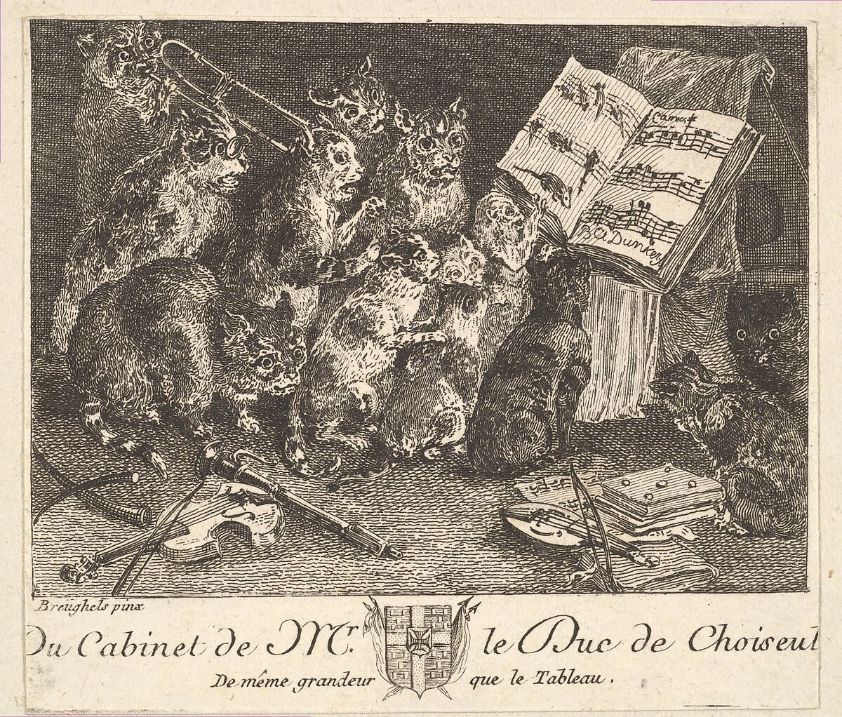 Concert of Cats, after the painting in the collection of the Duc de Choiseul, Balthasar Anton Dunker (Swiss, Saalstratsund 1746–1807 Bern), Etching and engraving 