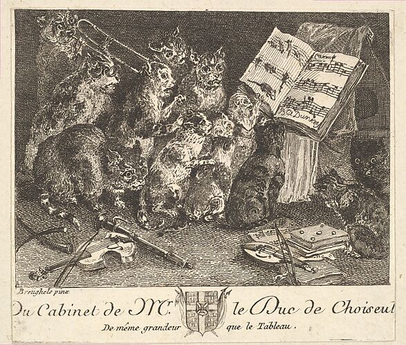 Concert of Cats, after the painting in the collection of the Duc de Choiseul