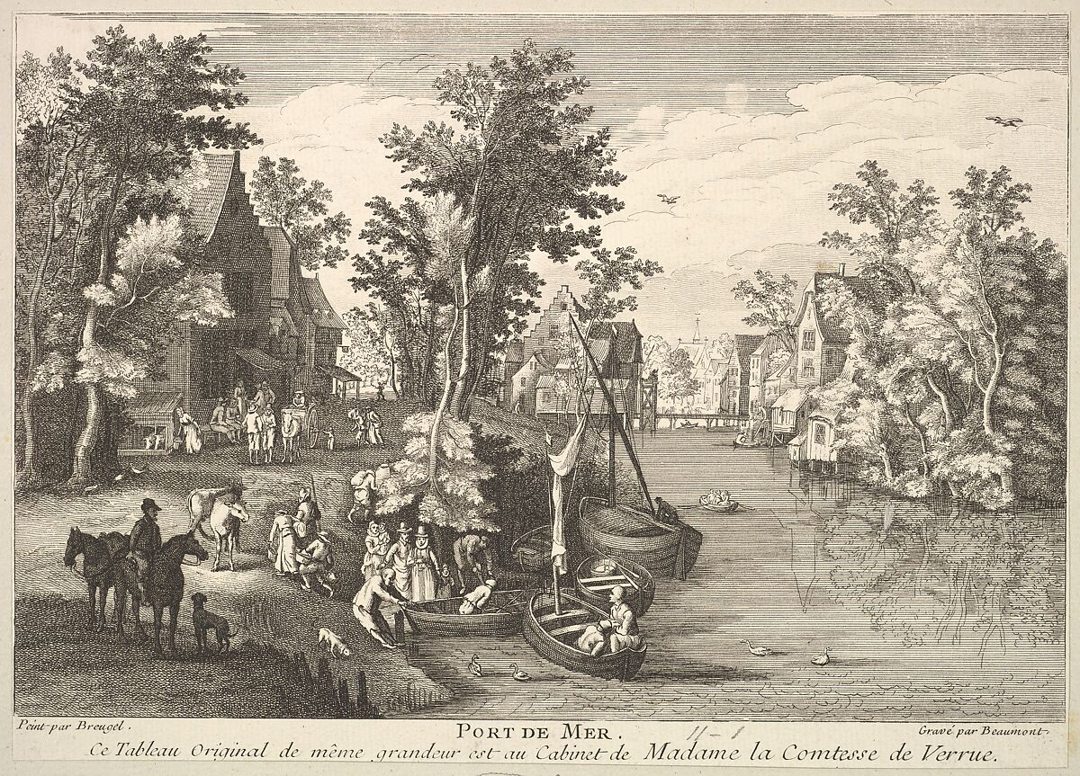 Sea Port (Port de Mer) after the painting in the collection of Madame la Comtesse de Verrue, Pierre François Beaumont (French, 1719 ?–after 1777), Etching and engraving 