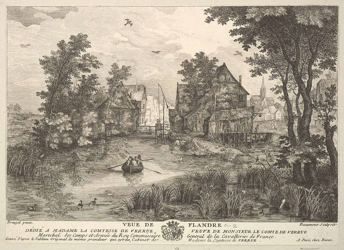 View of Flanders (Veue de Flandre) after the painting in the collection of Madame la Comtesse de Verrue, Pierre François Beaumont (French, 1719 ?–after 1777), Etching and engraving 