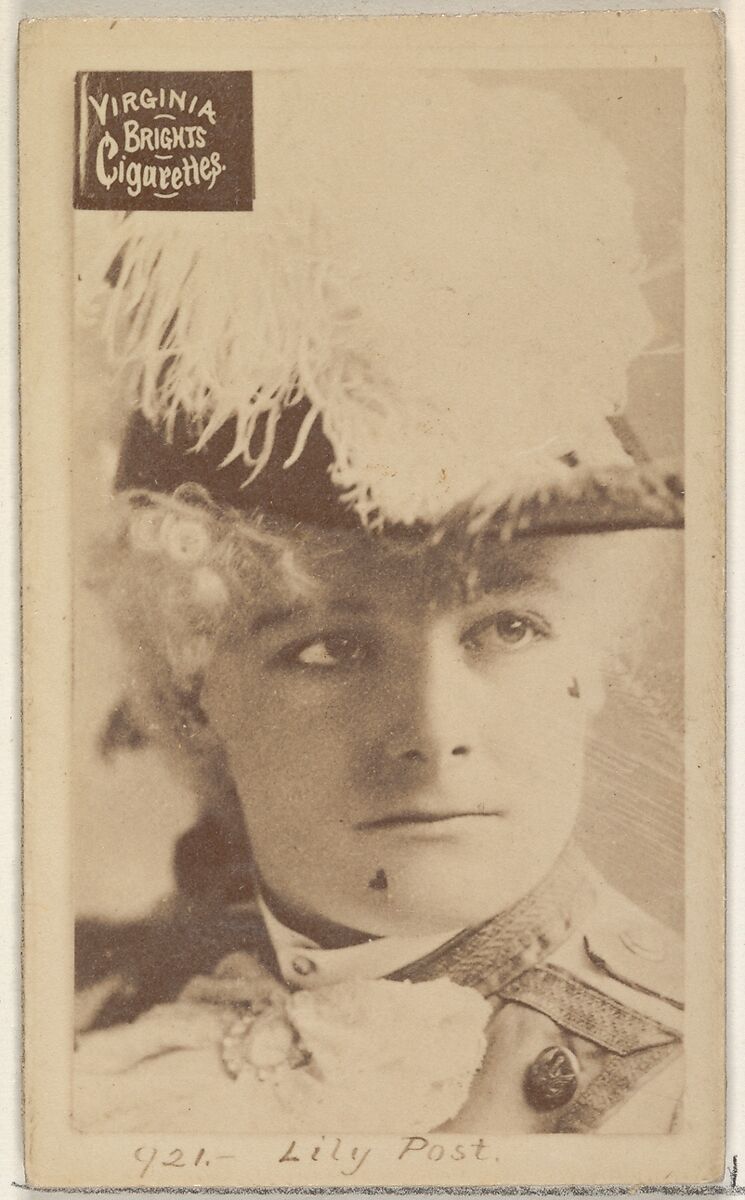 Card 921, Lily Post, from the Actors and Actresses series (N45, Type 2) for Virginia Brights Cigarettes, Issued by Allen &amp; Ginter (American, Richmond, Virginia), Albumen photograph 