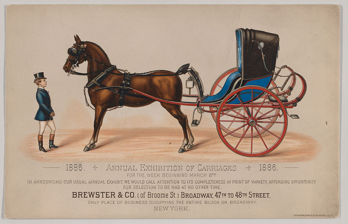 Brewster & Co. Annual Exhibition of Carriages, Attributed to Herman Stahmer (American, 1857–1894), Lithograph 
