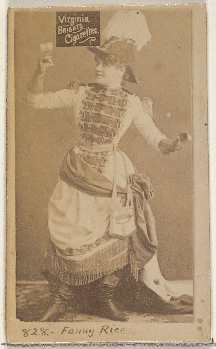 Card 828, Fanny Rice, from the Actors and Actresses series (N45, Type 2) for Virginia Brights Cigarettes, Issued by Allen &amp; Ginter (American, Richmond, Virginia), Albumen photograph 