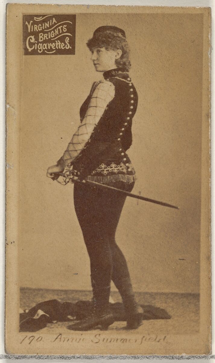 Card 190, Annie Summerfield, from the Actors and Actresses series (N45, Type 2) for Virginia Brights Cigarettes, Issued by Allen &amp; Ginter (American, Richmond, Virginia), Albumen photograph 