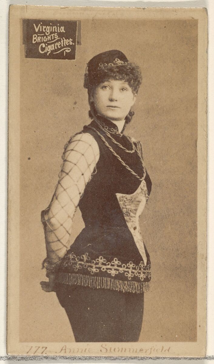 Card 777, Annie Summerfield, from the Actors and Actresses series (N45, Type 2) for Virginia Brights Cigarettes, Issued by Allen &amp; Ginter (American, Richmond, Virginia), Albumen photograph 