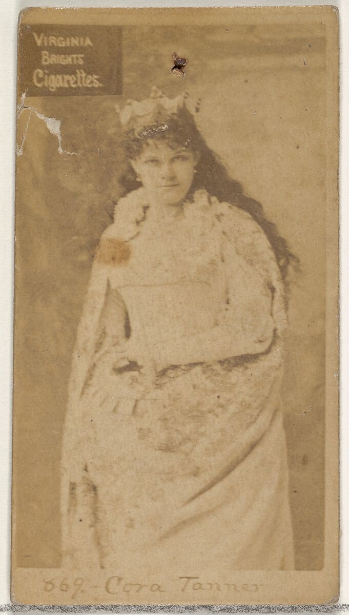 Card 869, Cora Tanner, from the Actors and Actresses series (N45, Type 2) for Virginia Brights Cigarettes, Issued by Allen &amp; Ginter (American, Richmond, Virginia), Albumen photograph 