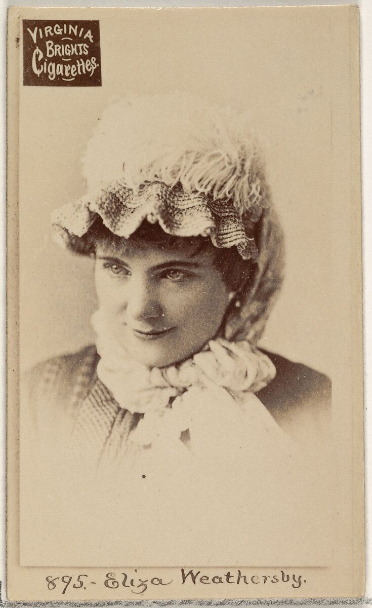 Card 895, Eliza Weathersby, from the Actors and Actresses series (N45, Type 2) for Virginia Brights Cigarettes, Issued by Allen &amp; Ginter (American, Richmond, Virginia), Albumen photograph 