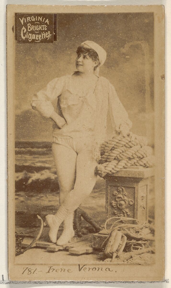 Card 781, Irene Verona, from the Actors and Actresses series (N45, Type 2) for Virginia Brights Cigarettes, Issued by Allen &amp; Ginter (American, Richmond, Virginia), Albumen photograph 