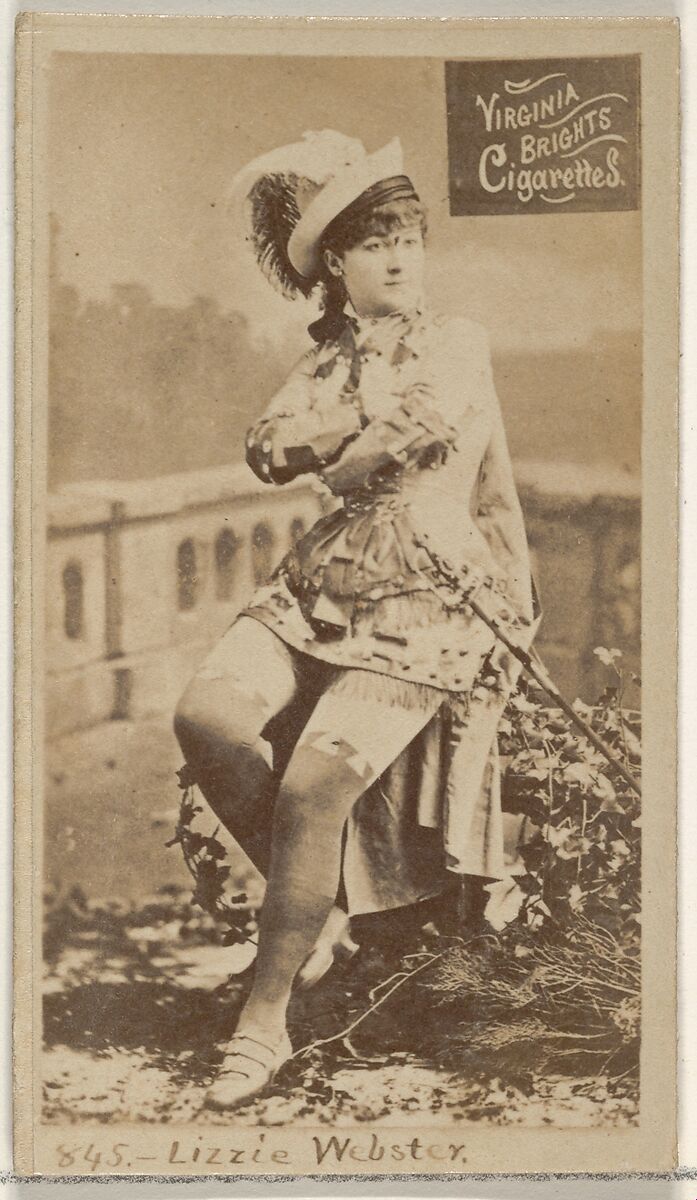 Card 845, Lizzie Webster, from the Actors and Actresses series (N45, Type 2) for Virginia Brights Cigarettes, Issued by Allen &amp; Ginter (American, Richmond, Virginia), Albumen photograph 