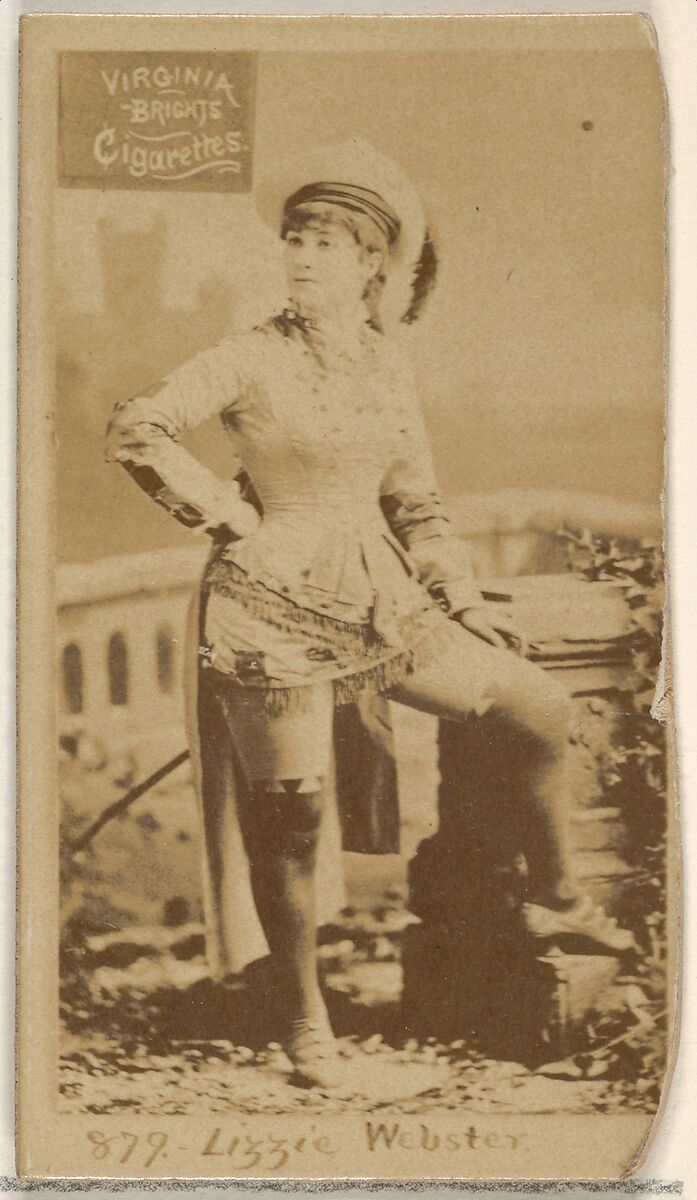 Card 879, Lizzie Webster, from the Actors and Actresses series (N45, Type 2) for Virginia Brights Cigarettes, Issued by Allen &amp; Ginter (American, Richmond, Virginia), Albumen photograph 