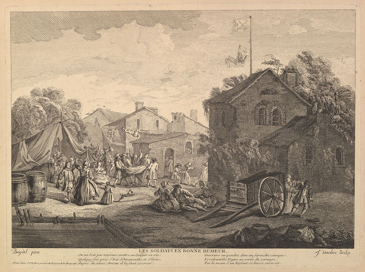 Soldiers in a Good Mood (Les Soldats en Bonne Humeur), After Carel Breydel (Flemish, 1678–1733), Etching and engraving 