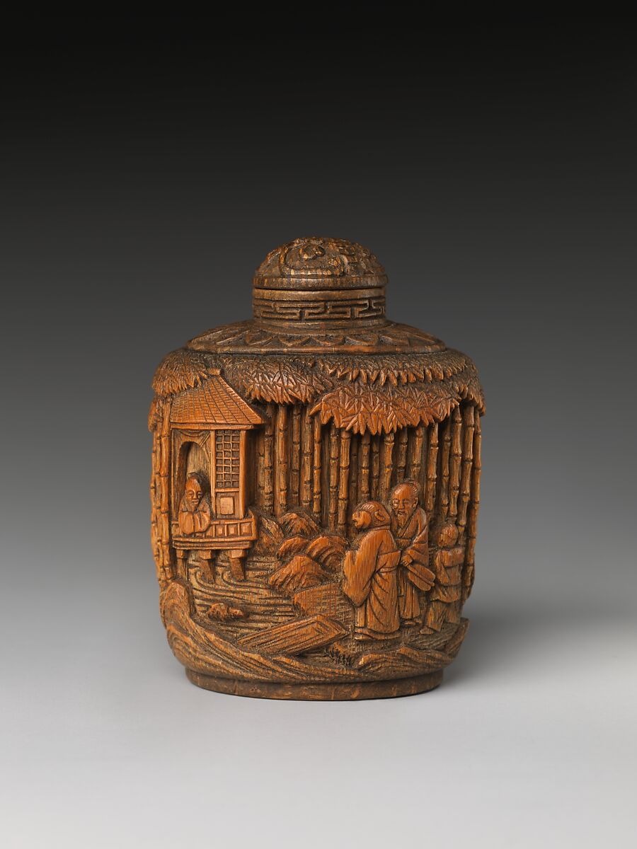 Snuff Bottle with Seven Sages of the Bamboo Grove, Bamboo, China 