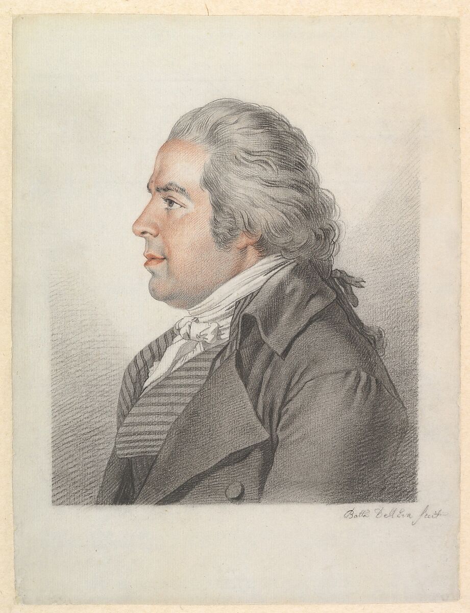 Portrait of Giovanni Antonio Santarelli, Giovanni Battista Dell&#39;Era (Italian, Treviglio 1765–1799 Florence), Black and red chalk 