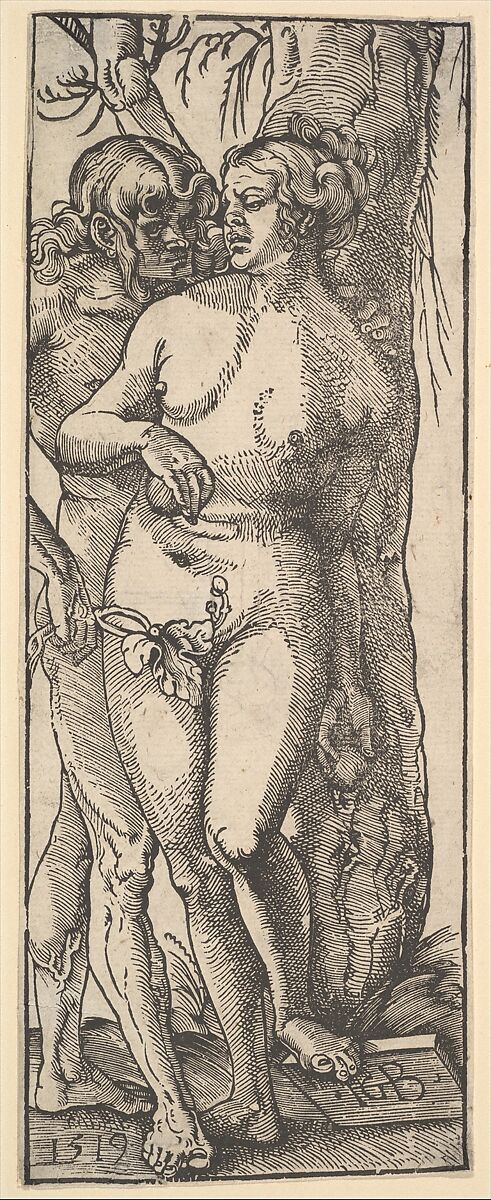 Adam and Eve, Hans Baldung (called Hans Baldung Grien) (German, Schwäbisch Gmünd (?) 1484/85–1545 Strasbourg), Woodcut 