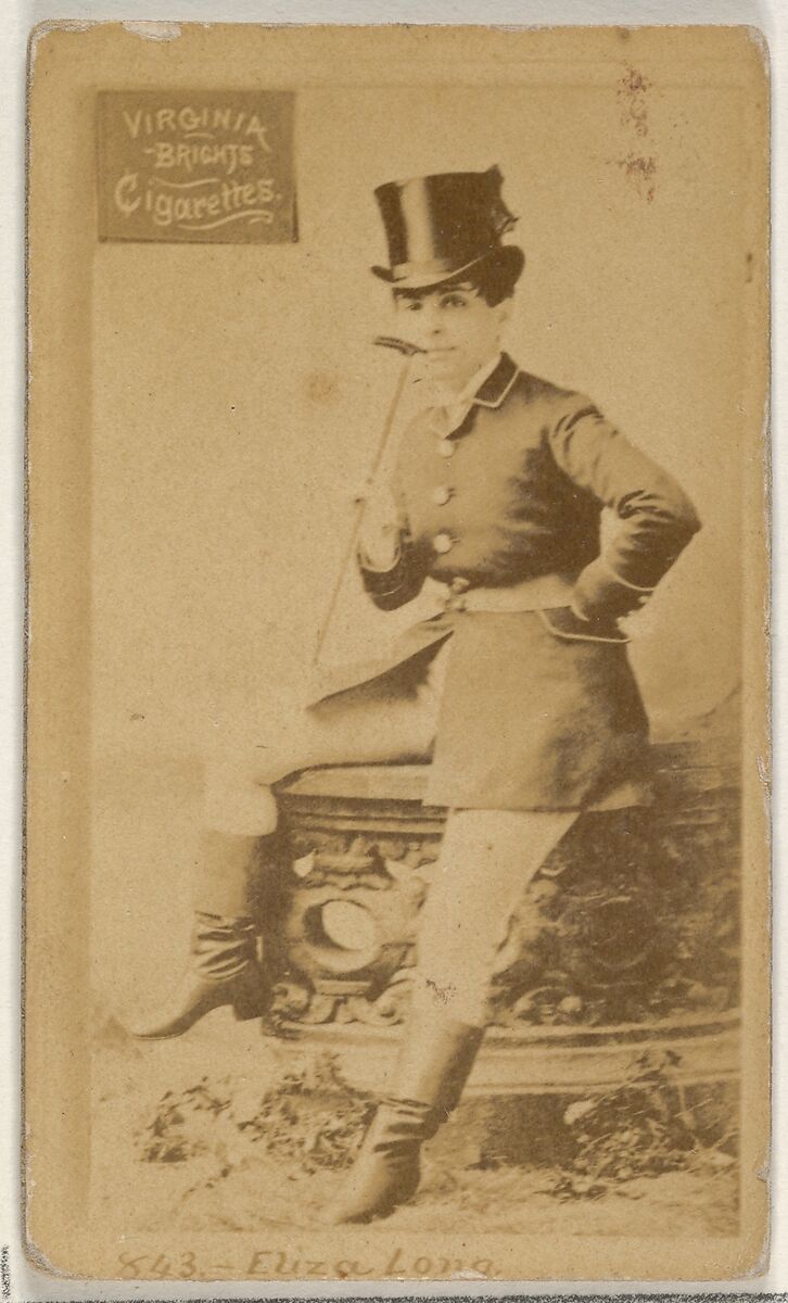 Card 843, Eliza Long, from the Actors and Actresses series (N45, Type 2) for Virginia Brights Cigarettes, Issued by Allen &amp; Ginter (American, Richmond, Virginia), Albumen photograph 