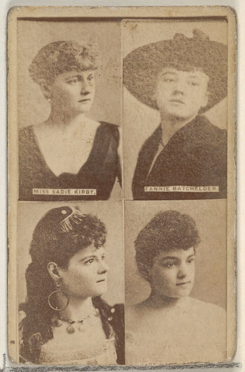 Miss Sadie Kirby/ Fannie Batchelder, from the Actors and Actresses series (N45, Type 4) for Virginia Brights Cigarettes, Issued by Allen &amp; Ginter (American, Richmond, Virginia), Albumen photograph 